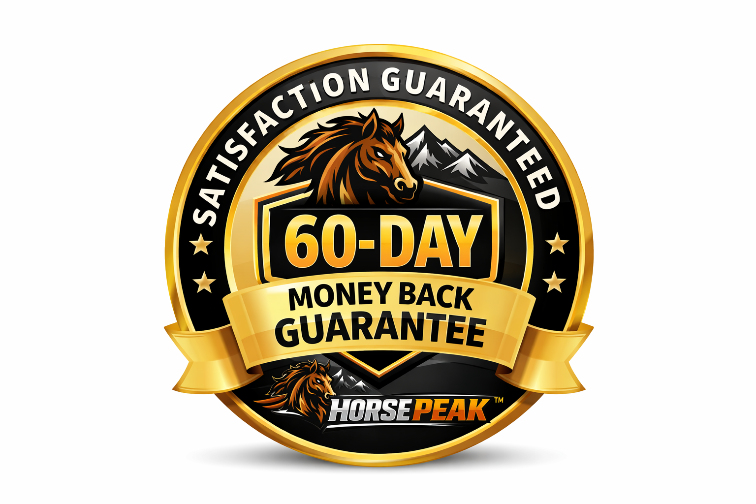 Horse Peak 60 Day Money Back Guarantee Badge